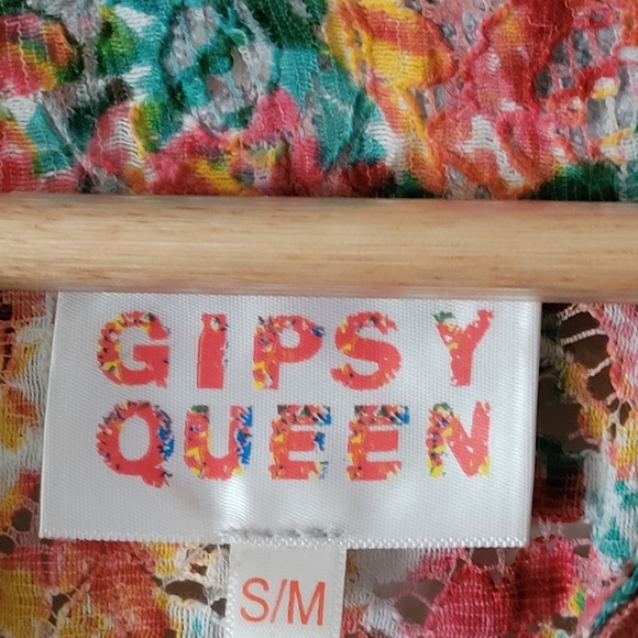 Gypsy Queen Crochet Flared Sleeve Open Knit Long Sleeve Rust - Picture 13 of 15